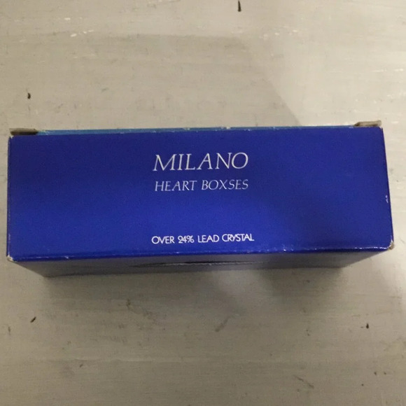 NEW MILANO CRYSTAL  D ADRIANA 2 HEART BOX W/ LID EUROPEAN CRYSTAL 24% LEAD - Picture 5 of 6